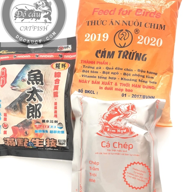 Combo 3 gói mồi câu cá chép,mè dinh,cá he,rô phi