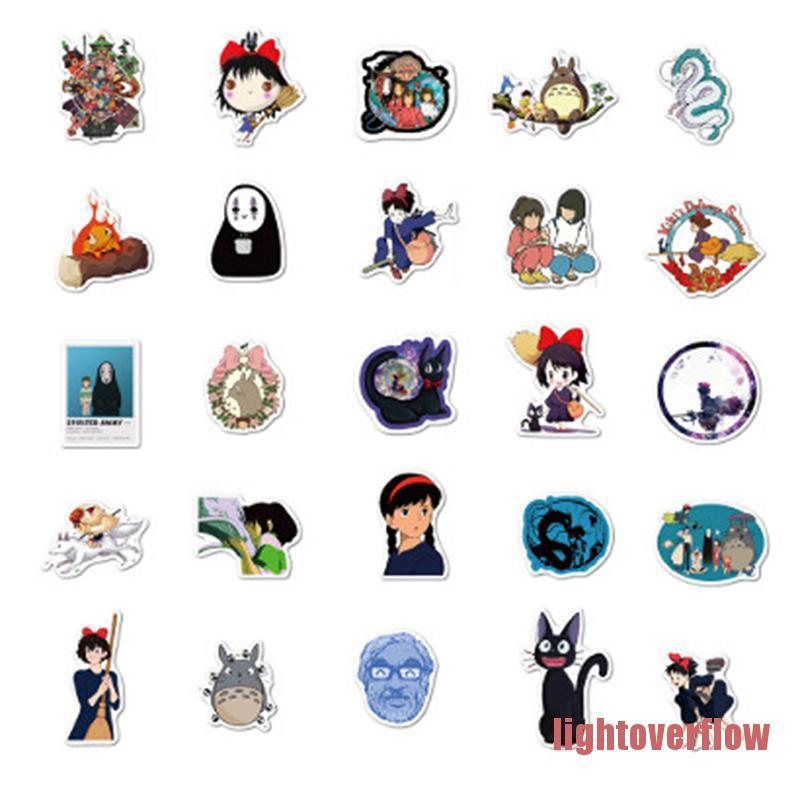 Bộ 100 Miếng Dán Trang Trí Laptop Họa Tiết Hoạt Hình Spirited Away