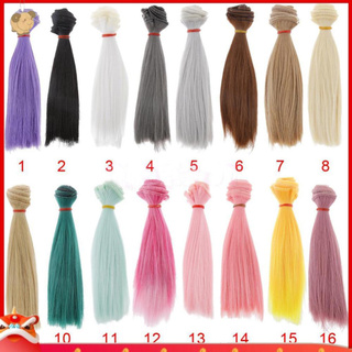 Bộ tóc giả thẳng dài 15cm dùng cho búp bê