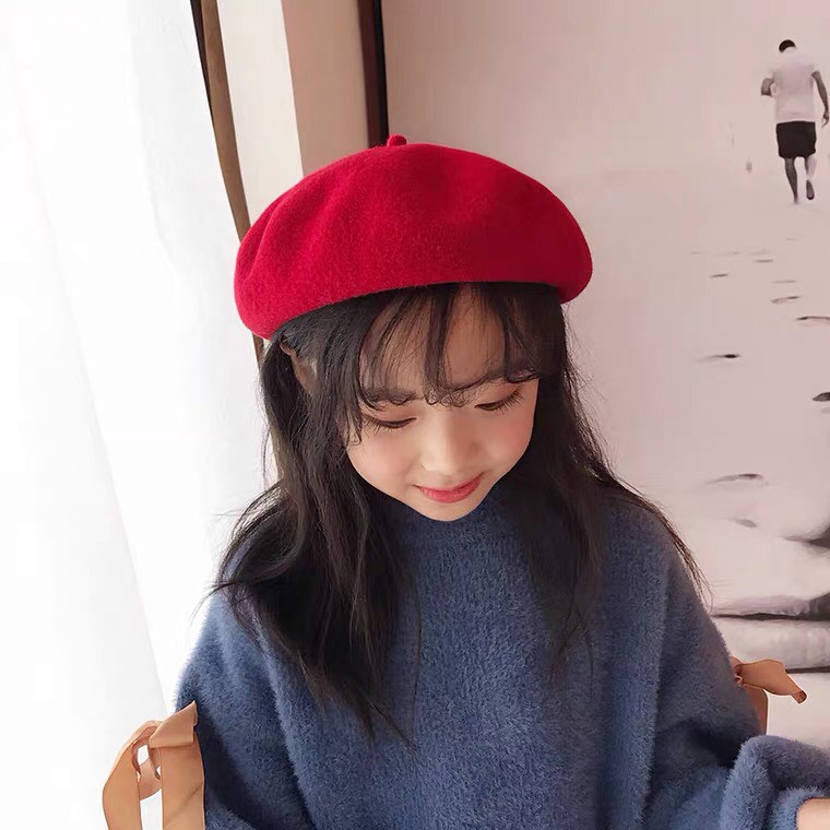 Mũ nồi len beret xinh xắn mềm mịn cho bé gái từ 2-8 tuổi phong cách Hàn Quốc siêu dễ thương mẫu mới nhất ML02