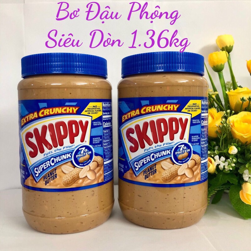 bơ đậu phộng Skippy USA ăn kiêng loại có hạt 1.36kg