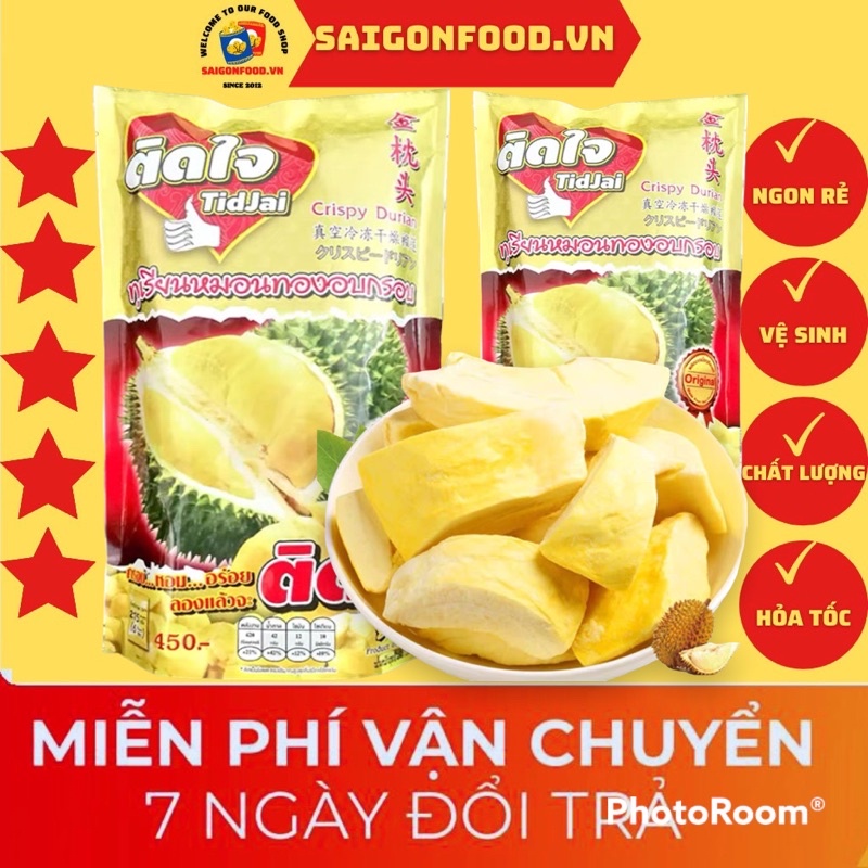 Sầu Riêng Sấy Thái Lan Gói To 215GR - Thơm Béo Nguyên Chất Ăn Là Mê Hàng Nhập Khẩu Chất Lượng 100%