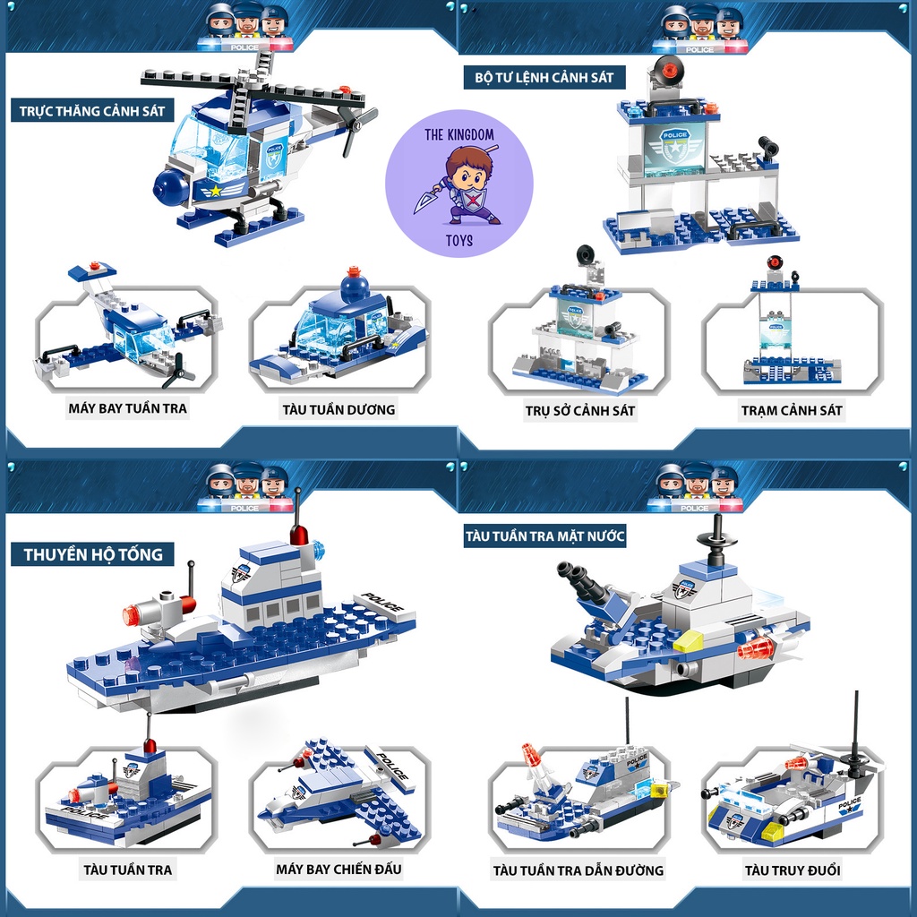 Đồ Chơi Lắp Ráp Mô Hình Cảnh Sát SWAT ROBOT Rô Bốt / Máy Bay Trực Thăng / Xe Chỉ Huy / Cảnh Sát Đặc Nhiệm PX250