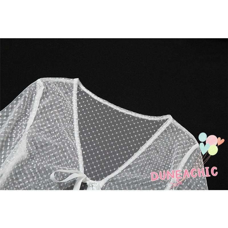 DUNEA Áo Lửng Tay Dài Cổ Chữ V Gợi Cảm Dành Cho Nữ