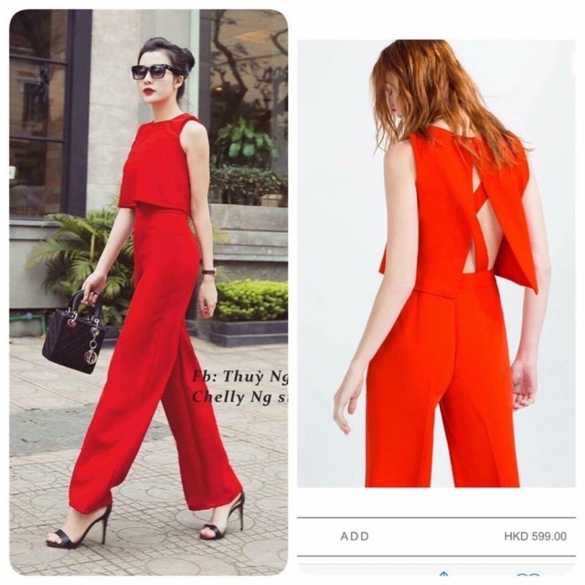 Jumpsuit liền đan chéo lưng sang chảnh