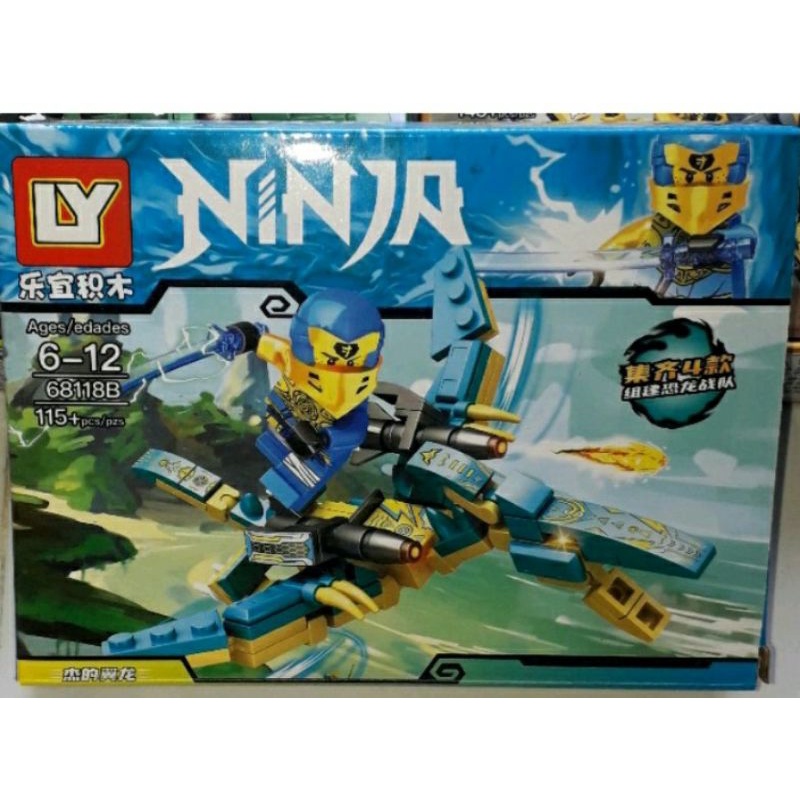 Lắp ráp 1 hộp_LegoNinja Cưỡi Khủng long 68118 có trên 115 chi tiết bằng nhựa ABS