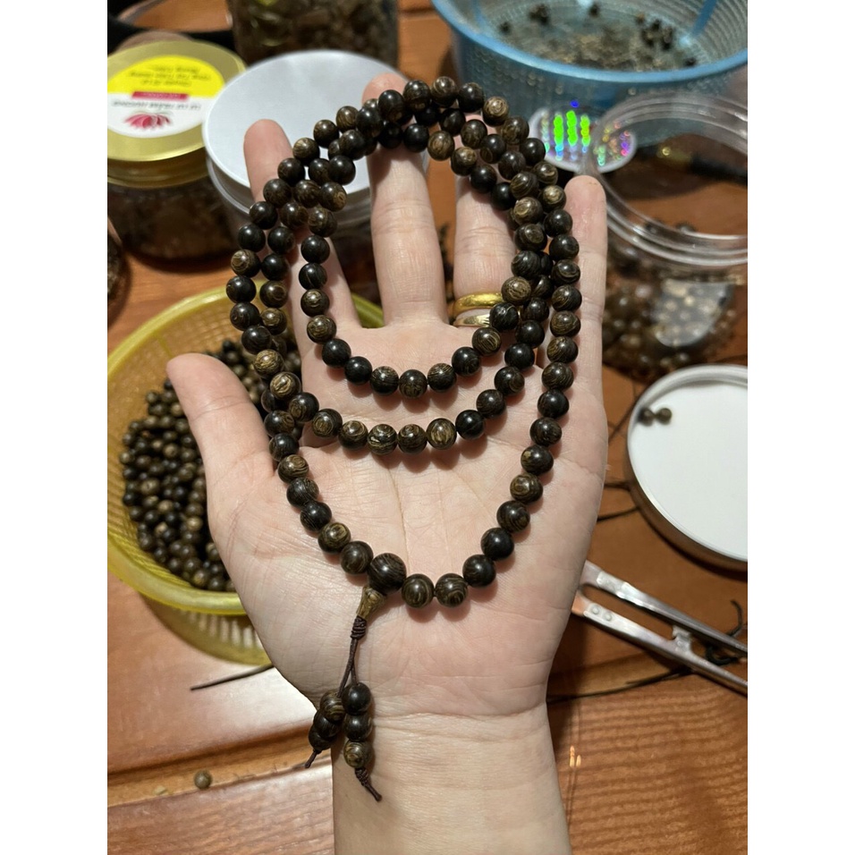 Vòng Tay Trầm Hương Sánh Chìm Chuỗi Tràng Hạt 108 6mm