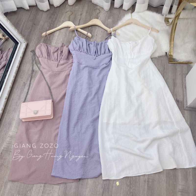 Váy 2 dây dúm nơ ngực