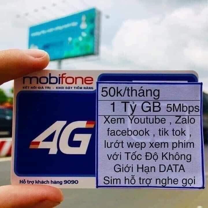 Sim 4G Mobifone MAX BĂNG THÔNG KHÔNG GIỚI HẠN DUNG LƯỢNG DATA DÙNG TOÀN QUỐC