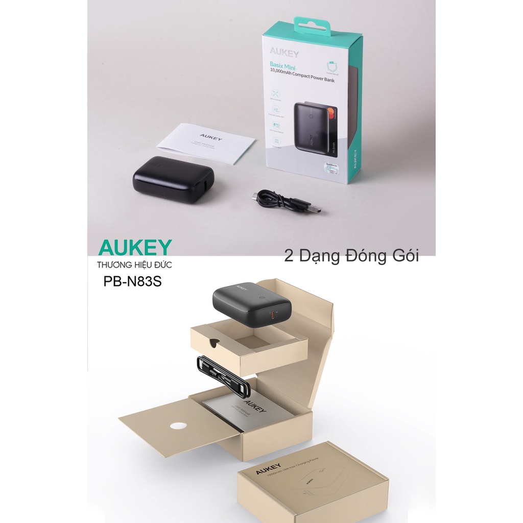 Sạc Dự Phòng Aukey PD 20W PB-N83  / N83S  10000mAh Siêu Mỏng,Bảo hành 18T