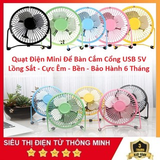 Quạt Lồng Sắt Mini Để Bàn Văn Phòng, Ô TÔ - Xe Đẩy - Cắm Cổng USB 5V Đa Năng - Máy Êm Khỏe BH 6 Tháng
