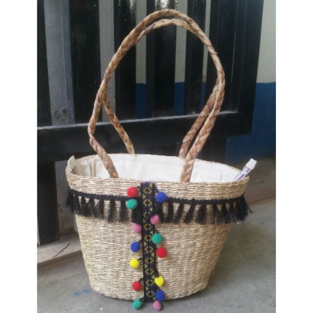 Giỏ cói Boho