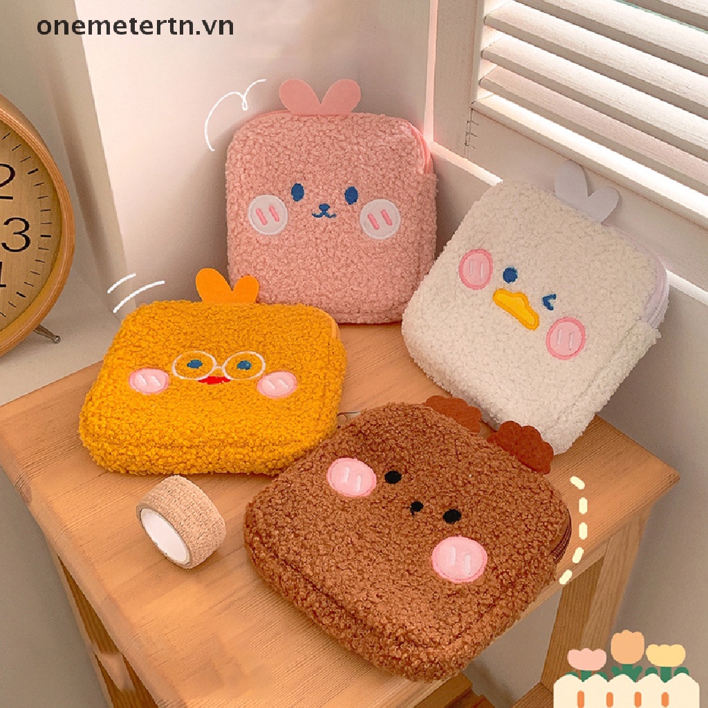 Onemetertn Túi Đựng Mỹ Phẩm Son Môi Chìa Khóa Bằng Lông Nhung Dễ Thương Xinh Xắn