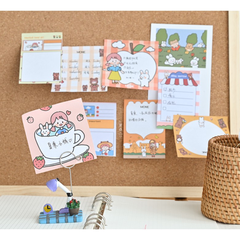 Giấy nhớ giấy note hoạt hình Nhật Bản dễ thương 50 tờ