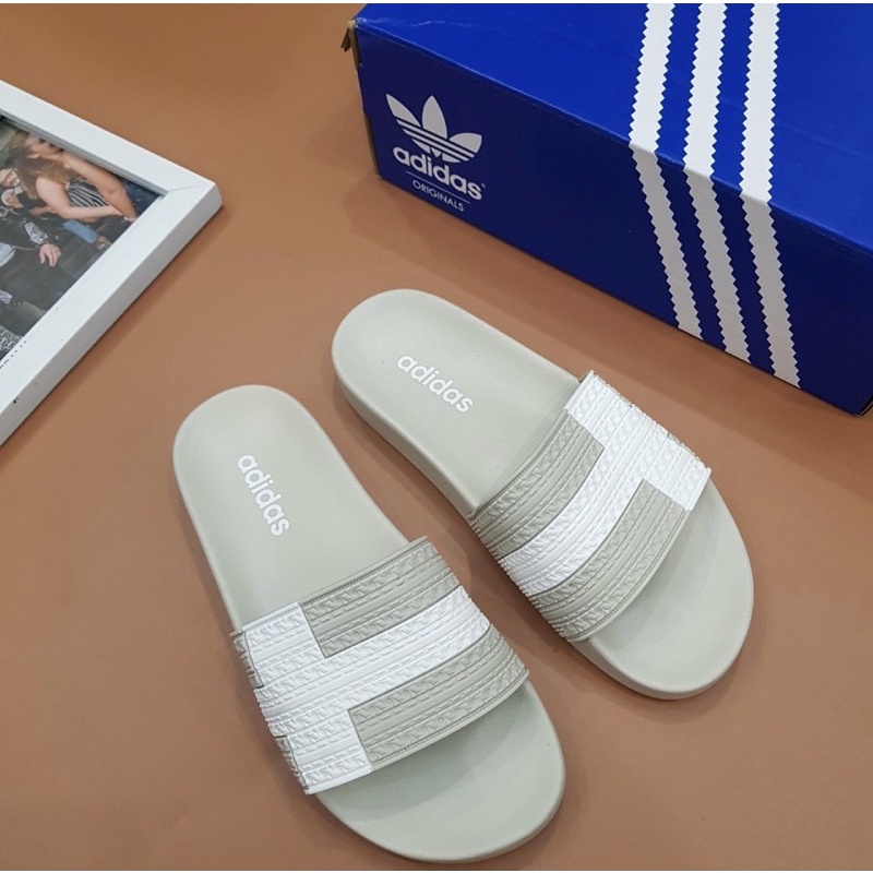 Dép thời trang quai ngang có hoạ tiết logo, Dép thể thao đế cao su phong cách hàn quốc btshop từ 38 đến 42