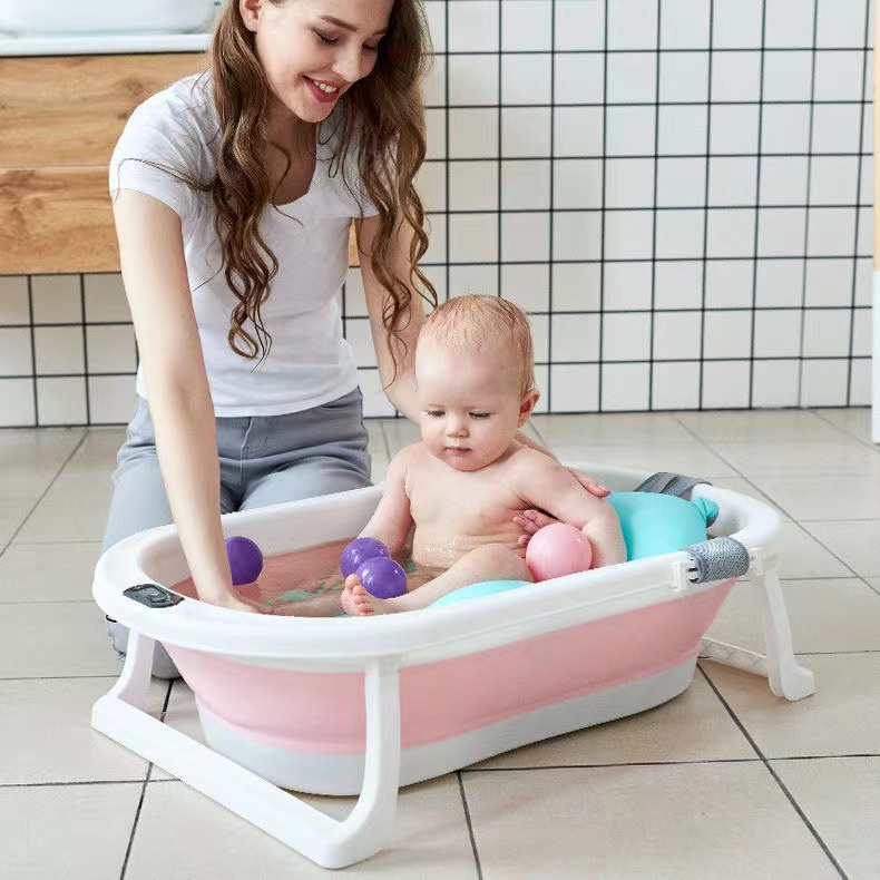 chậu tắm cho bé sơ sinh，thau tắm gấp gọn cho bé.