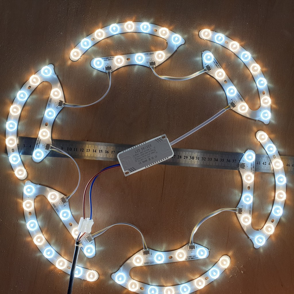 Vỉ led 3 màu thay thế đèn ốp , đèn quạt trần, đèn mâm trang trí có thể ghép kích thước và công suất tùy ý
