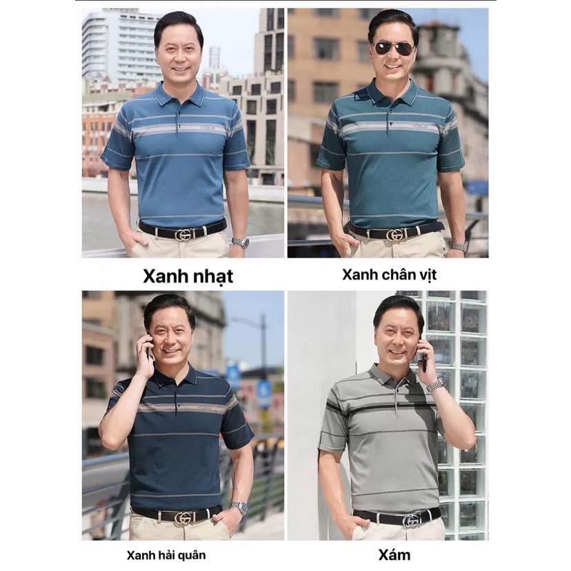 Áo polo dành cho Bố, đàn ông trung niên và cao tuổi áo phông ngắn tay 40-50 tuổi