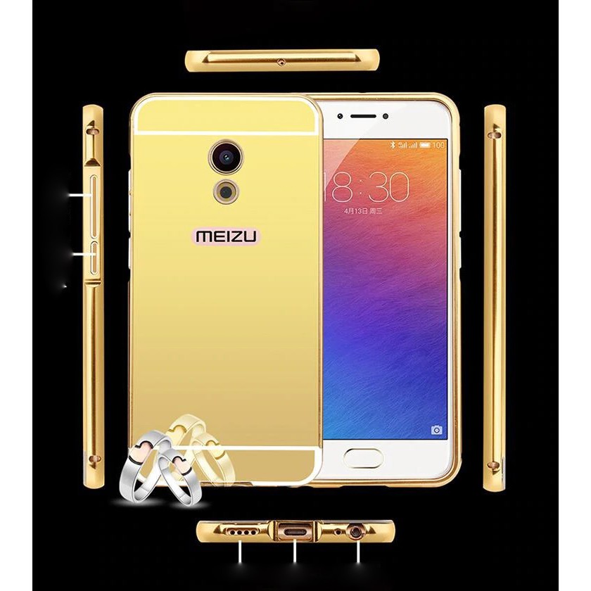 Ốp lưng Meizu M5 tráng gương viền kim loại
