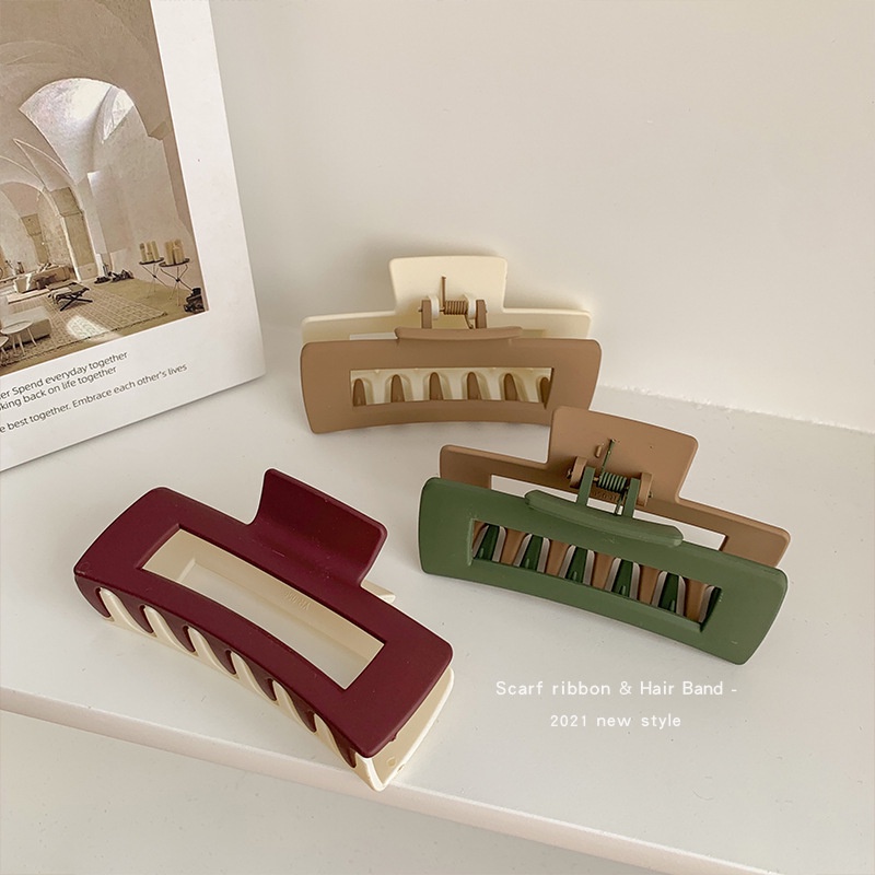 Kẹp Tóc Hình Vuông Cỡ Lớn Thiết Kế Đơn Giản Phong Cách Hàn