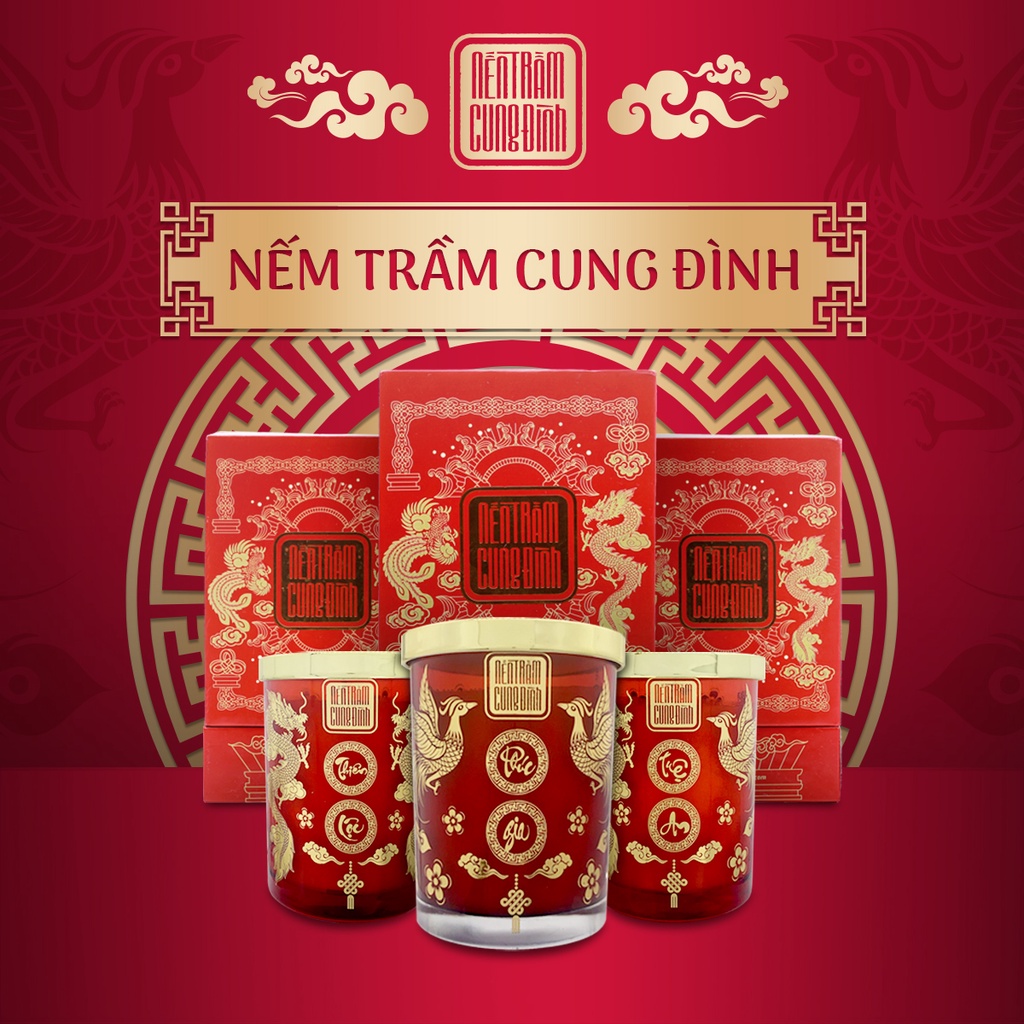 Nến trầm dâng hương cung đình lọ 250gr, an toàn & cao cấp