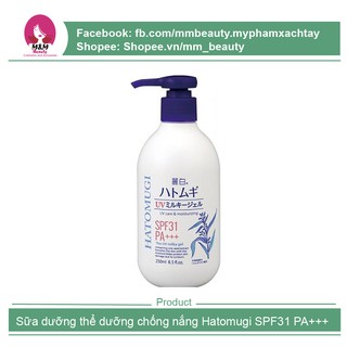(COSSALE14-GIẢM 10K)Sữa dưỡng trắng chống nắng toàn thân hatomugi 250 mg