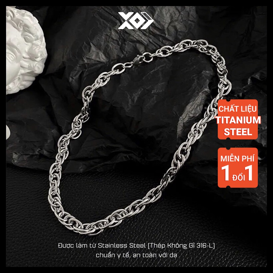 Vòng Cổ Chuỗi Xích Dày thép titan thời trang đường phố hip-hop Hàn Quốc - Dây chuyền Phụ Kiện Hipster Cá Tính