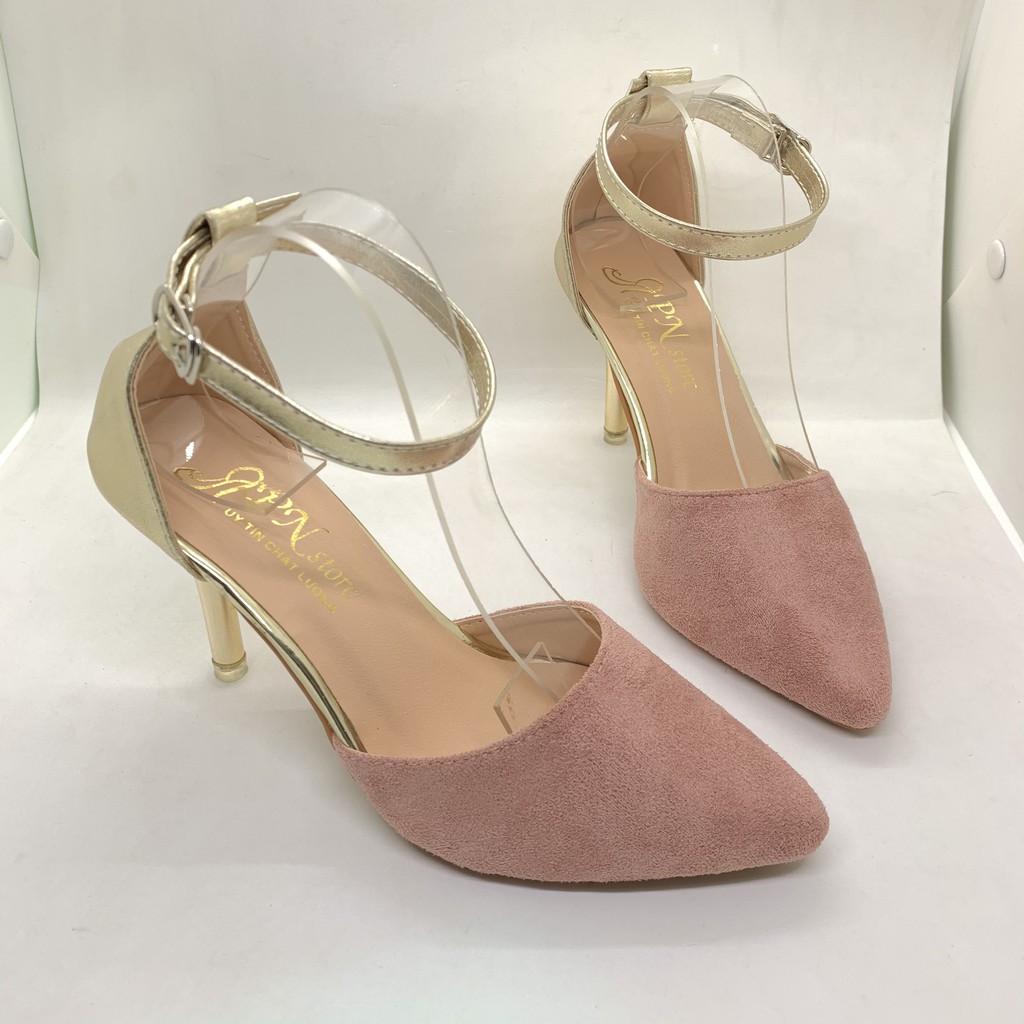 Giày cao gót nhọn 8p bít mũi gót đồng