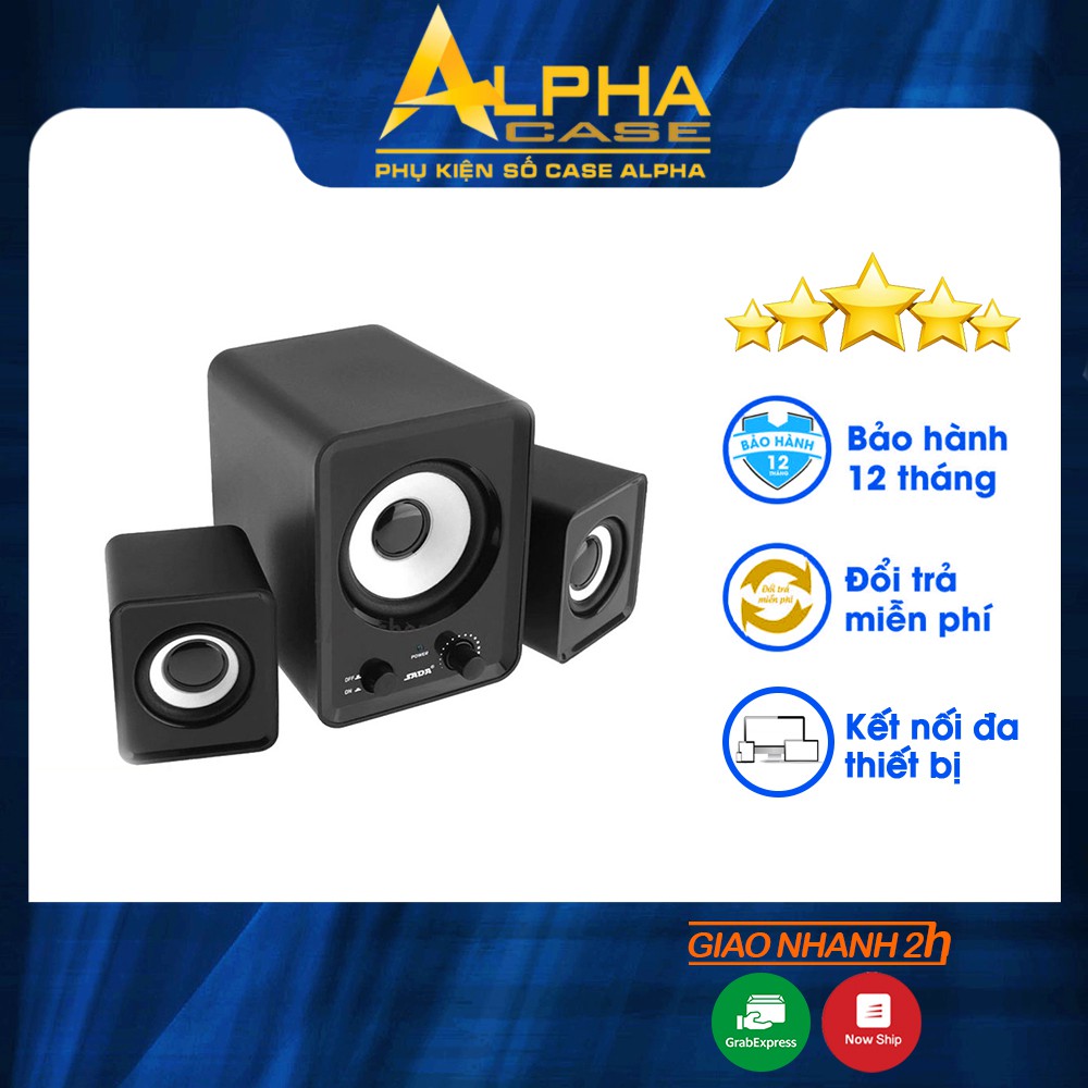 Bộ 3 Loa Máy Tính PC Cao Cấp 2.1, Loa vi tính Âm Bass Echo Hay, Nhỏ Gọn casealpha