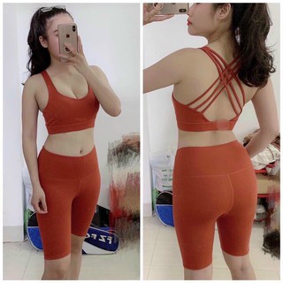 Freeship tất cả các sản phẩm từ 50k-Set tập gym Nữ thun lạnh cao cấp, Co giãn 4 chiều, siêu thấm hút