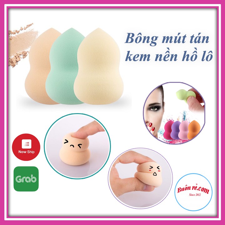 Bông mút tán kem nền trang điểm hồ lô mềm mịn nhỏ gọn chuyên dụng -Buôn rẻ 01010