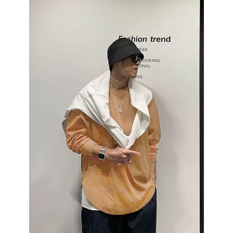 Áo thun tay dài form rộng áo phông dài tay chất cotton dày đẹp basic xẻ tà lai bầu