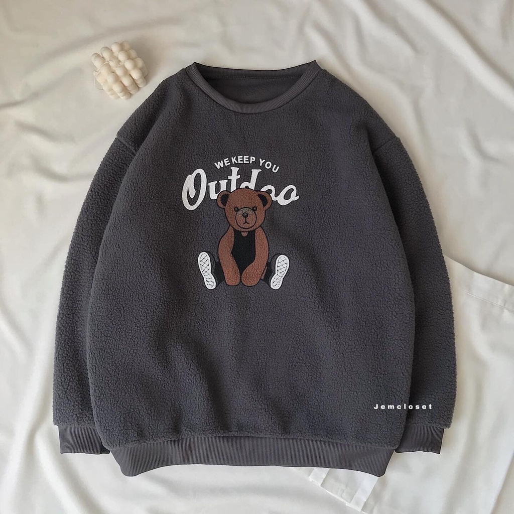 Áo Sweater Nữ Form Rộng JEM CLOSET Áo Sweater Nữ OUTDOO In Hình Chú Gấu Đáng Yêu Phong Cách Trẻ Trung Năng Động 10205