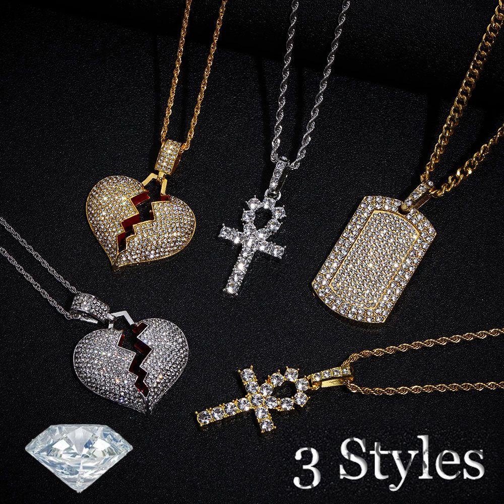 JUNE Vòng cổ Mặt Trái Tim Đính Đá Pha Lê Phong Cách Hip Hop Mới