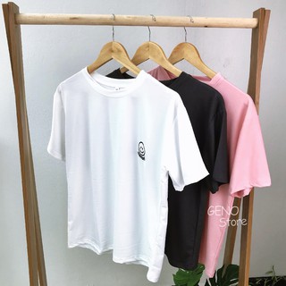 Áo thun tay ngắn unisex, áo phông form rộng họa tiết thêu hàng Quảng Châu