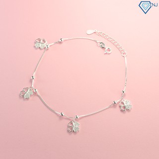 Lắc chân nữ bạc cỏ 4 lá may mắn đính đá LCN0067 Trang Sức TNJ 