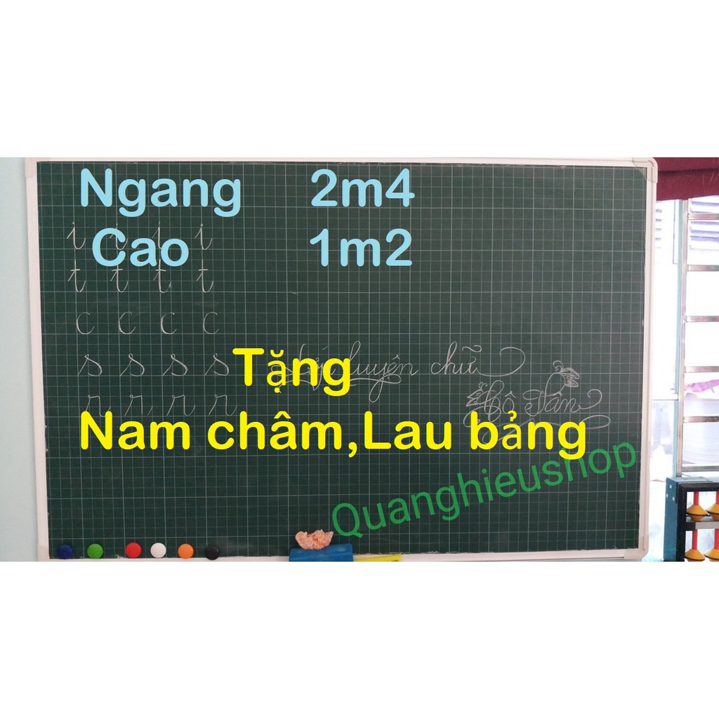 BẢNG TỪ XANH TH KẺ Ô LY TIỂU HỌC CAO CẤP KÍCH THƯỚC 120 x 240cm TẶNG KÈM NAM CHÂM