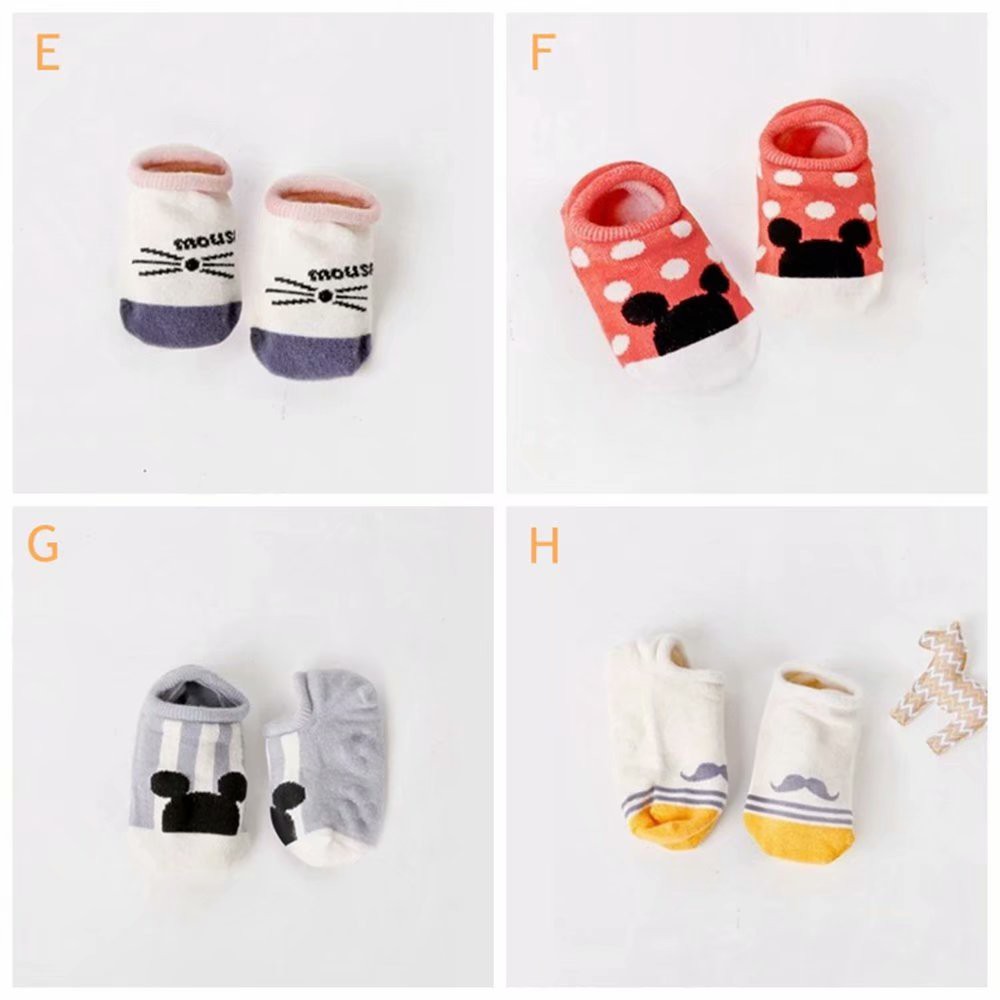 Vớ cotton chống trượt họa tiết hoạt hình đáng yêu dành cho trẻ em 0-3 tuổi