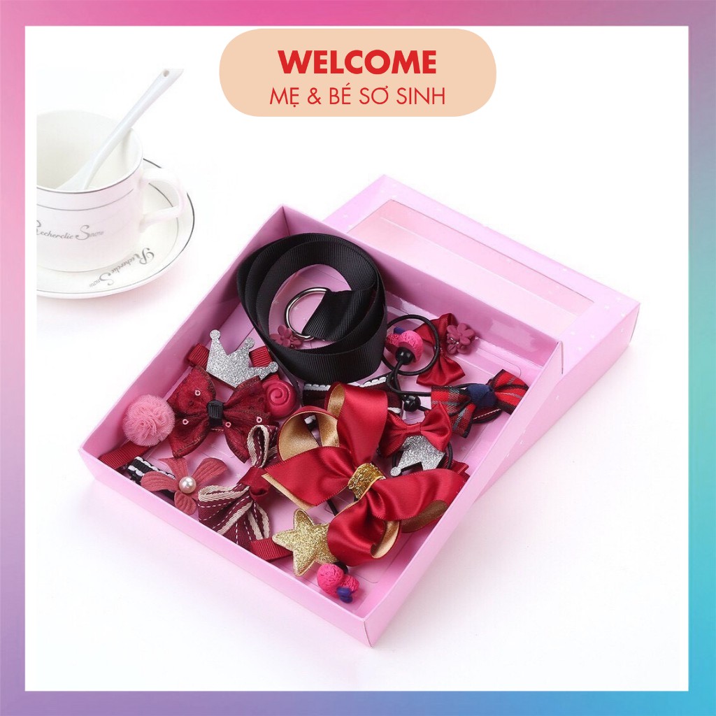 KẸP TÓC ⚡️FREESHIP⚡️ Bộ Kẹp Tóc 18 Món Cho Bé Gái