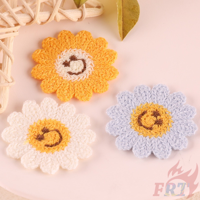 ✿ Miếng Dán Dệt Kim Hình Hoa Hướng Dương Dễ Thương ✿ 1 Huy Hiệu May Quần Áo DIY