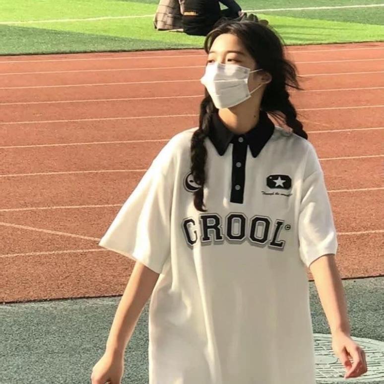 Áo Polo Nữ Tay Lỡ , Áo Thun Cổ Bẻ Unisex - CROOL