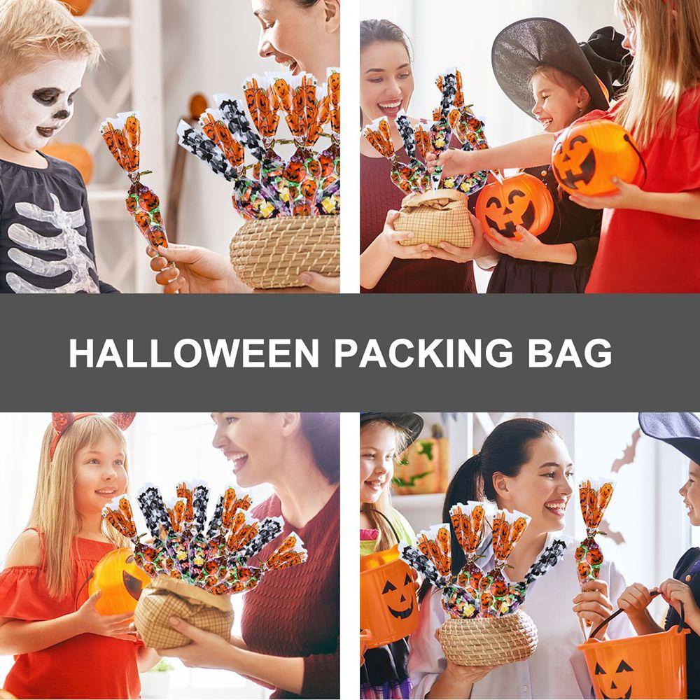 PINEVN Set 100 Túi Đựng Bắp Rang Bơ / Dơi / Bí Ngô Trong Suốt Trang Trí Tiệc Cưới