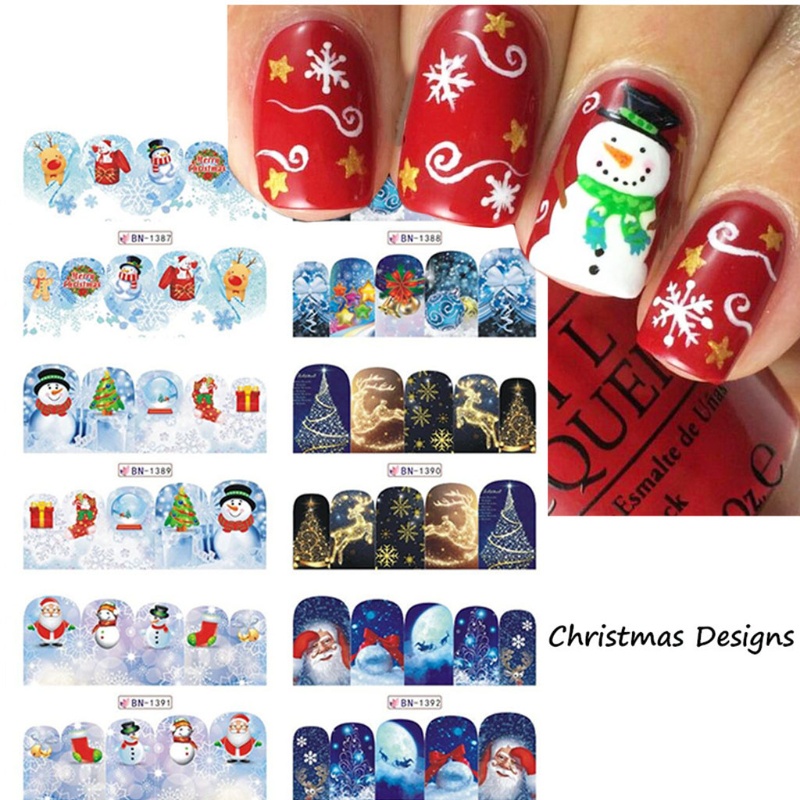 Đề Can 3D Dán Móng Tay Chủ Đề Giáng Sinh