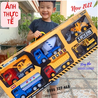 (Loại 1- Sỉ) Ô TÔ Đồ Chơi Trẻ Em,SÉT Ô Tô Đồ Chơi Cho Bé- Bộ Xe Công Trình, Cứu Hoả- Bé nào cũng thích