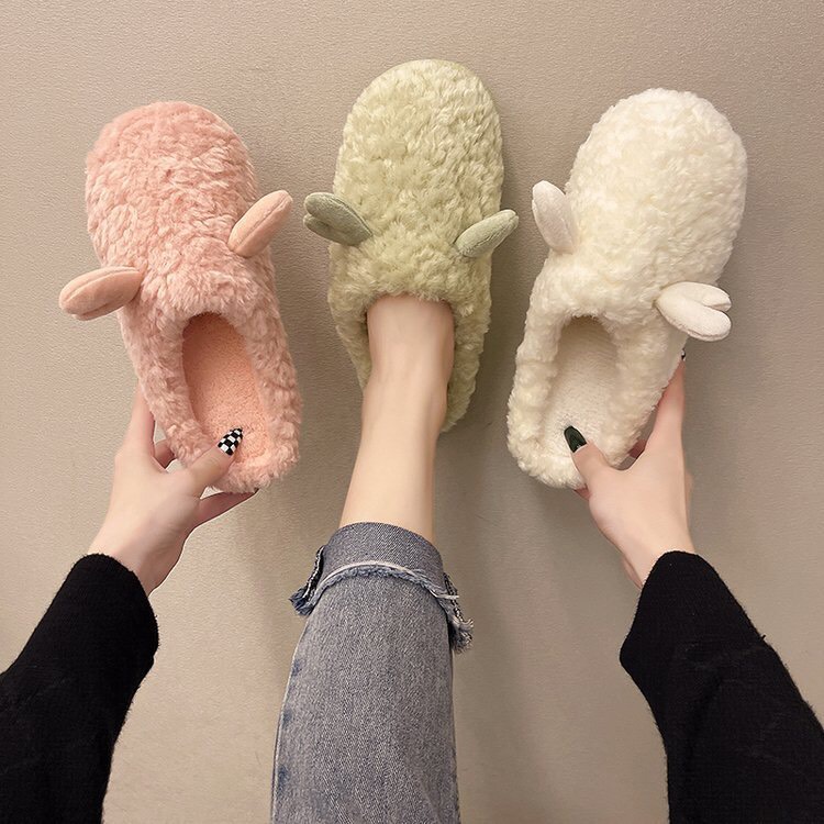 Dép bông, dép đi trong nhà, slipper tuần lộc bông thời trang Mua Tất (muatatshop)