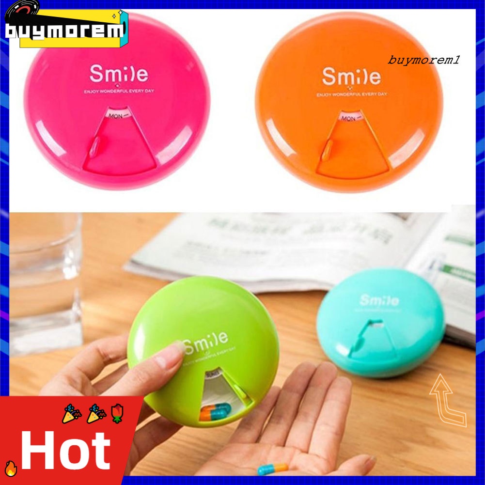 Hộp đựng thuốc in chữ "smile" có thể xoay được