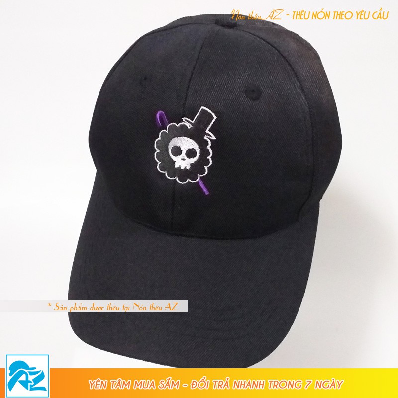 Nón kết One Piece thêu logo Brook màu đen - Mũ Lưỡi Trai MT527