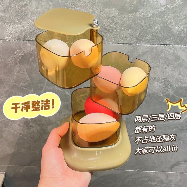 Kệ Đựng Đồ Trang Điểm Nhiều Tầng Dạng Xoay Chống Bụi Thoáng Khí