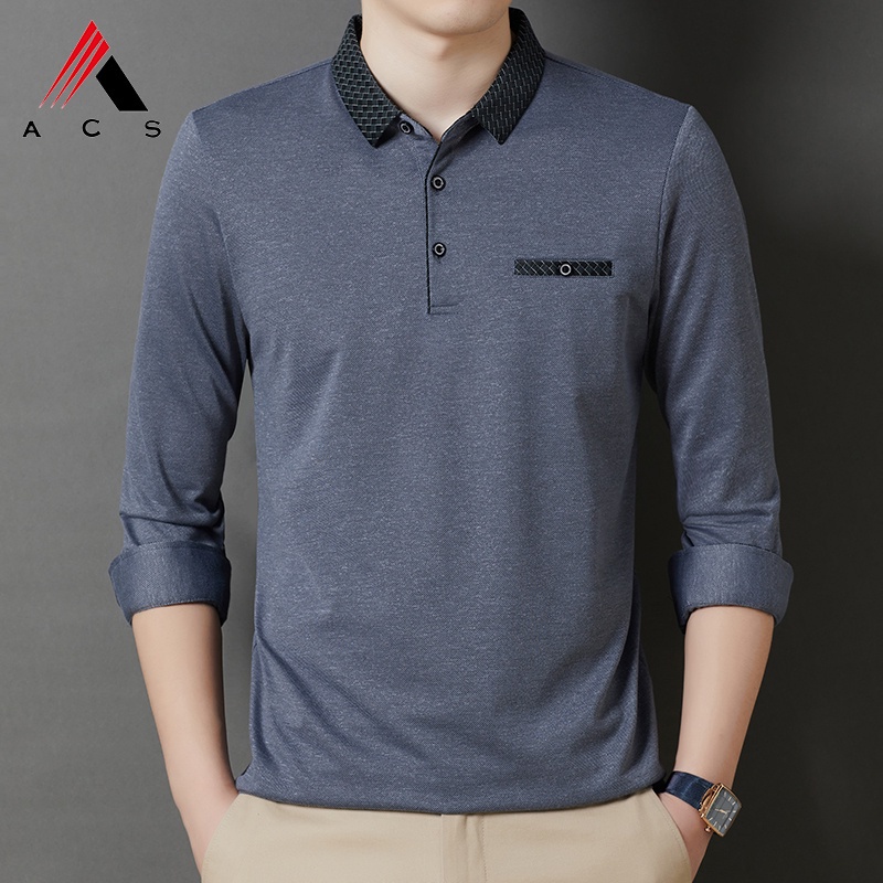 Áo thun polo tay dài cổ điển cao cấp cho nam