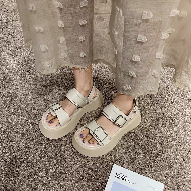 🎀 SẴN Dép | Sandal quai ngang đi học độn đế , đế bằng ulzzang xinh hết đátttt